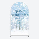 Aperturee - Aperturee Bokeh Snowy Forest Winter Onerderland Arch Backdrop